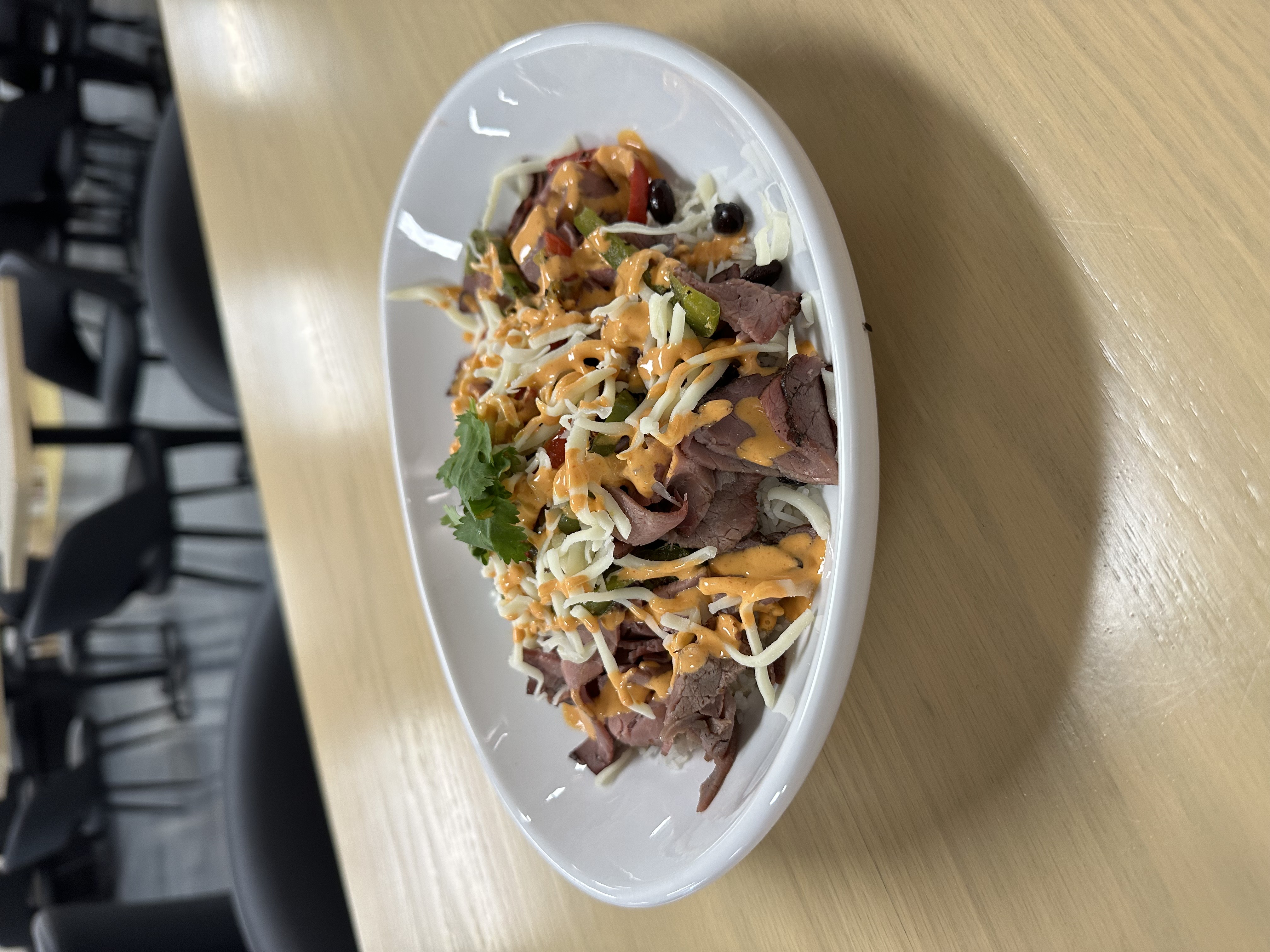 Cilantro lime chicken protein rice bowl at our Vernon County, WI bistro