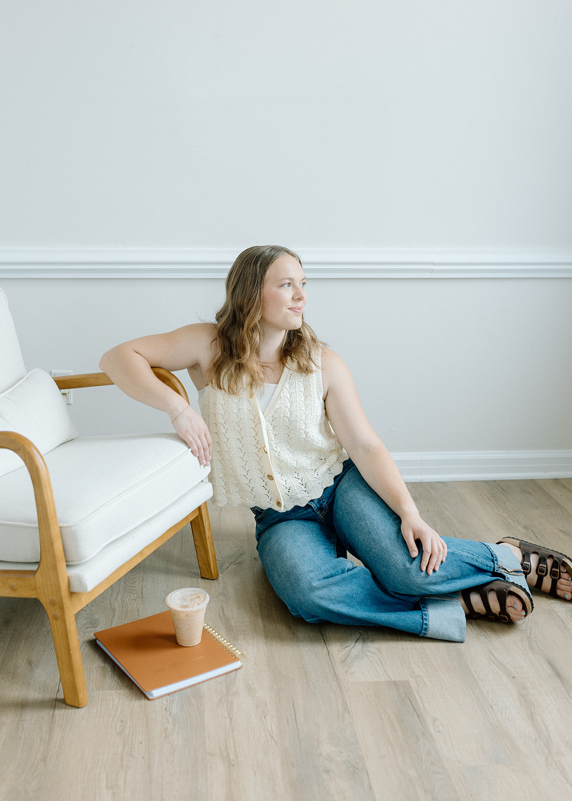 Raegan Davey, owner of Milk & Honey Espresso Bar in Westby, Wisconsin, with an iced latte